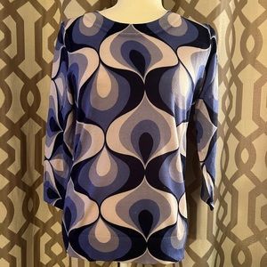 Boden Navy and Cream Abstract Sweater